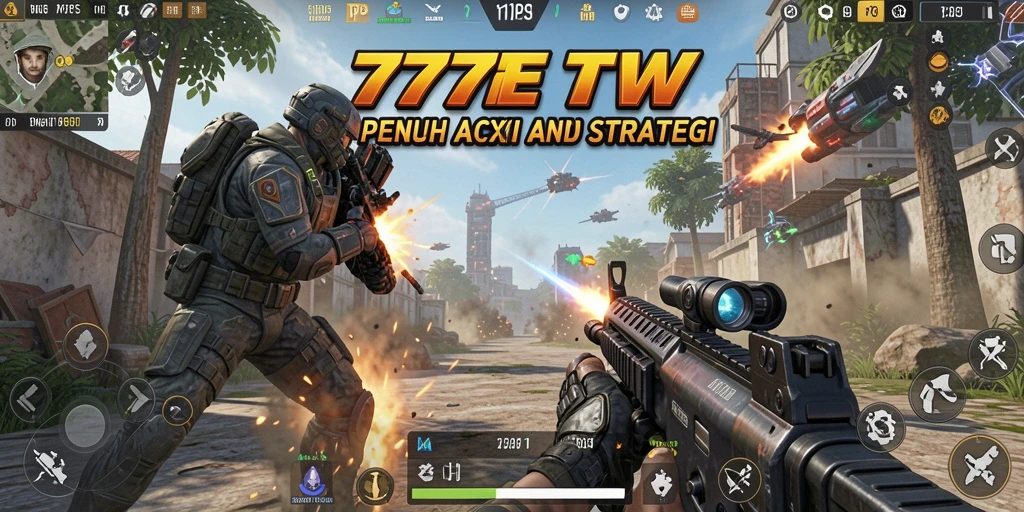 Gameplay mendebarkan di <strong>7777W</strong> dengan aksi tembak menembak yang seru.