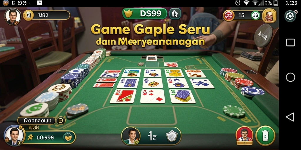 Screenshot gameplay DS99 yang menampilkan suasana bermain Gaple.