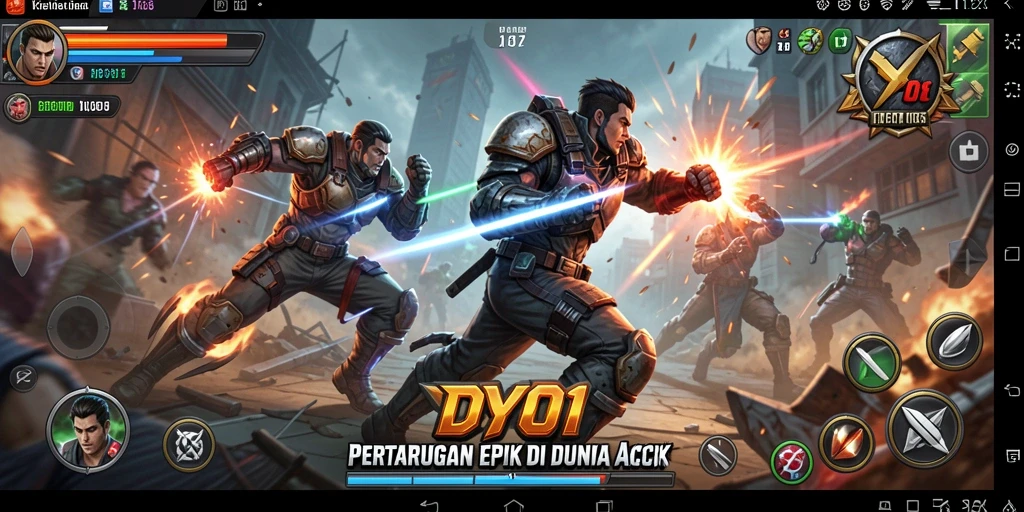 Screenshot DY01 menunjukkan momen intens dalam pertarungan aksi.