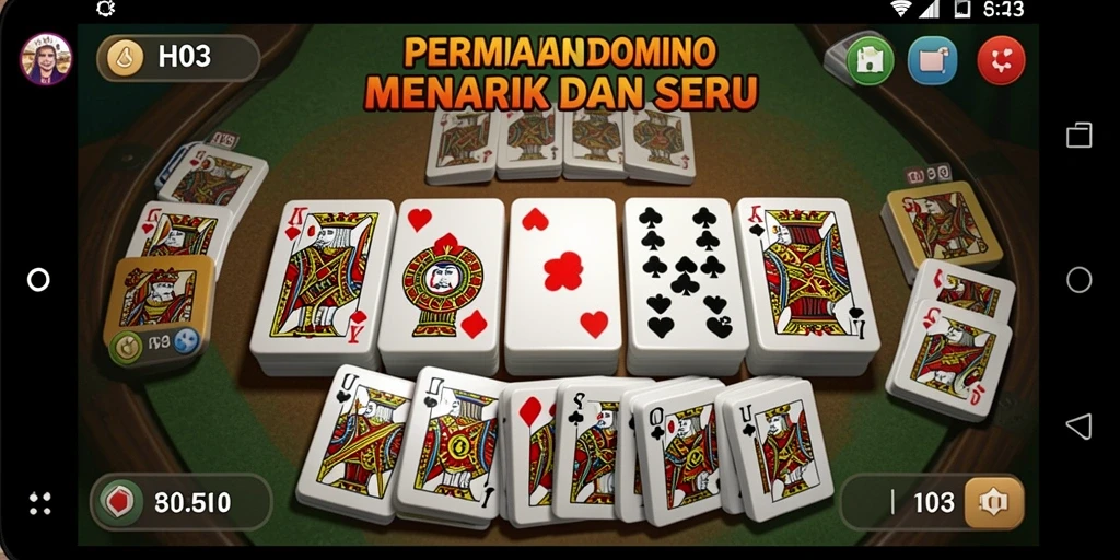 Screenshot gameplay H03 yang menampilkan aksi seru permainan Domino.
