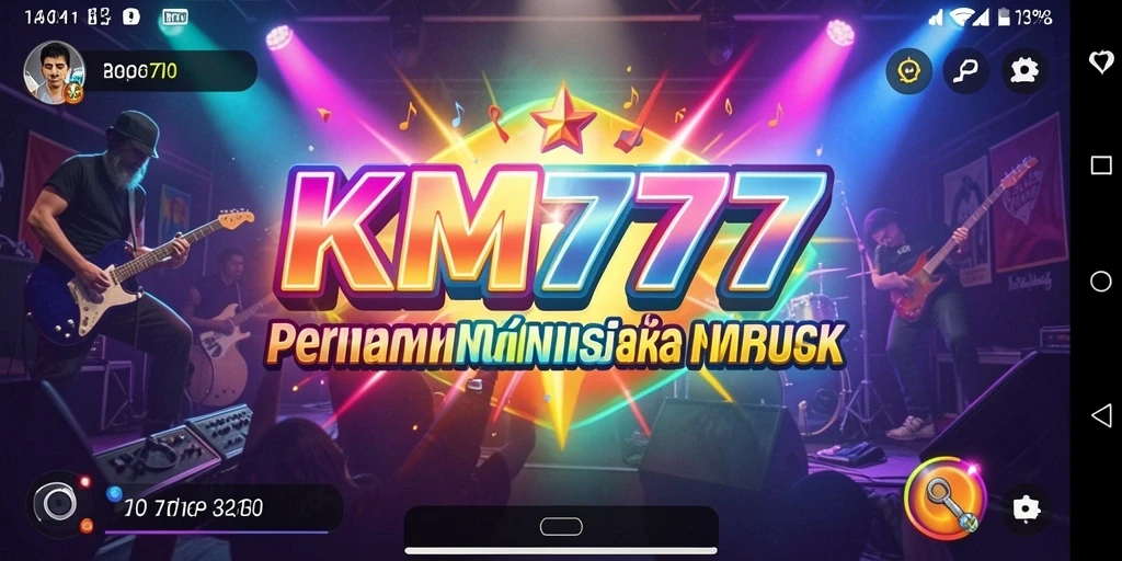Tampilan gameplay KM777 dengan interaksi musik yang menarik.