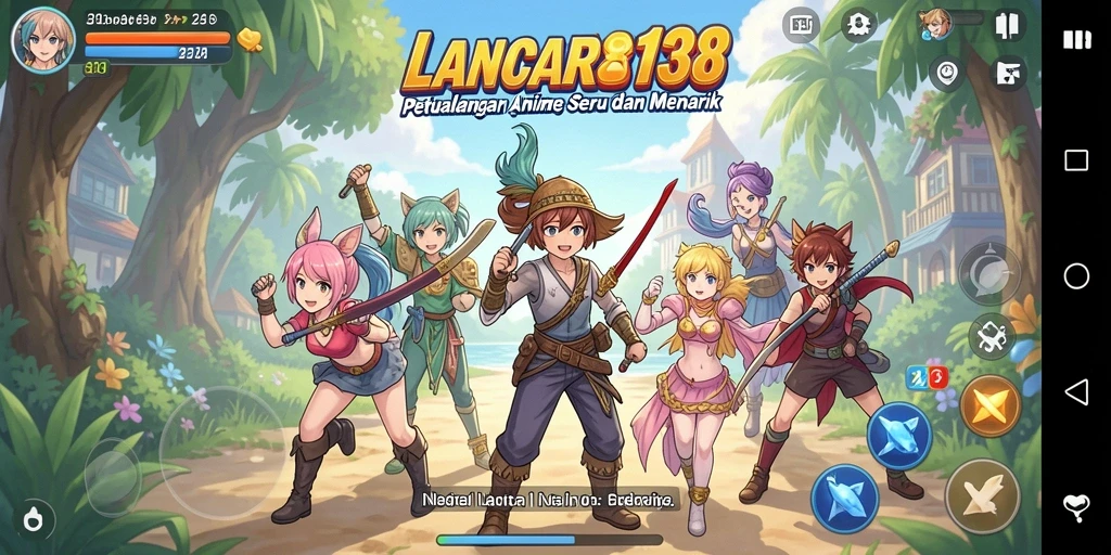 Screenshot menunjukkan gameplay LANCAR138 dengan karakter Anime yang dinamis.