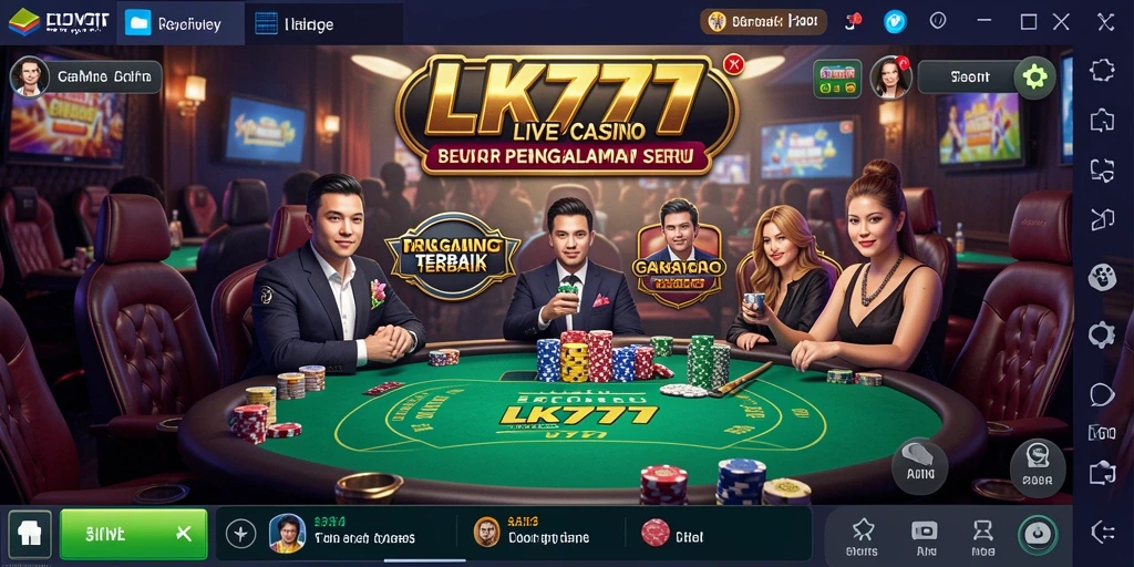 Screenshot menunjukkan dealer langsung dan gameplay seru di LK777.