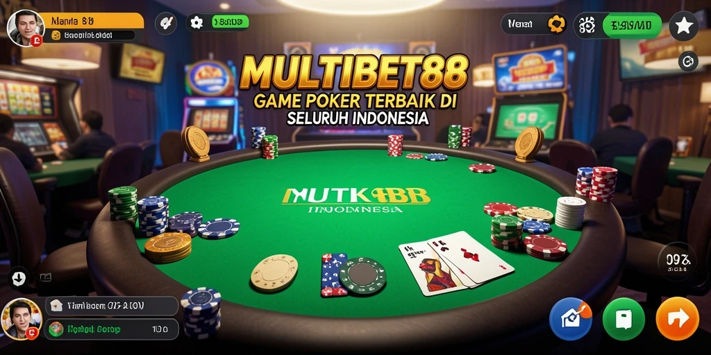 Screenshot gameplay MULTIBET88 saat pemain beraksi di meja poker.