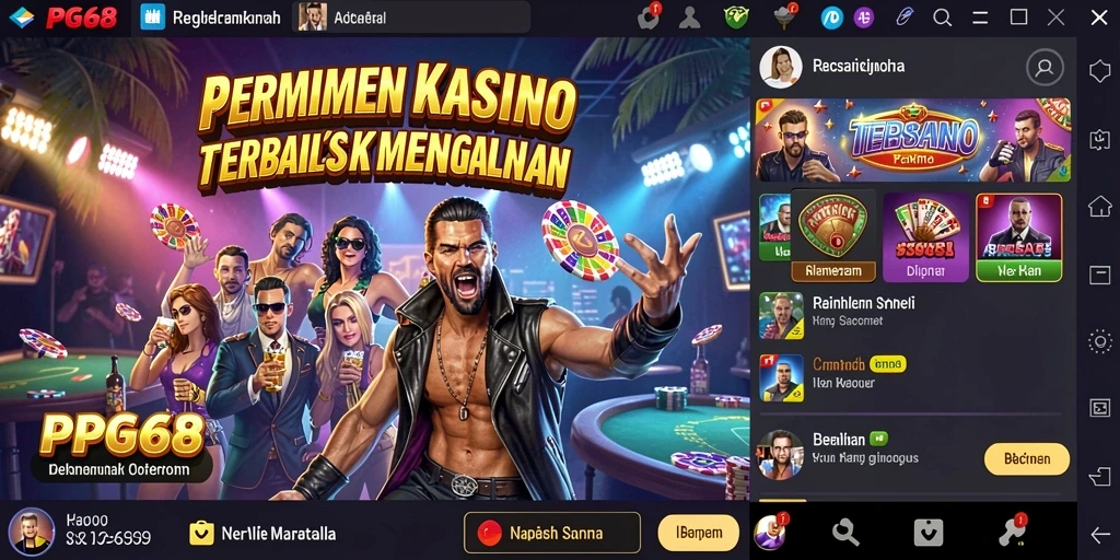 Tampilan gameplay Kasino yang mengasyikkan dalam PGG68.