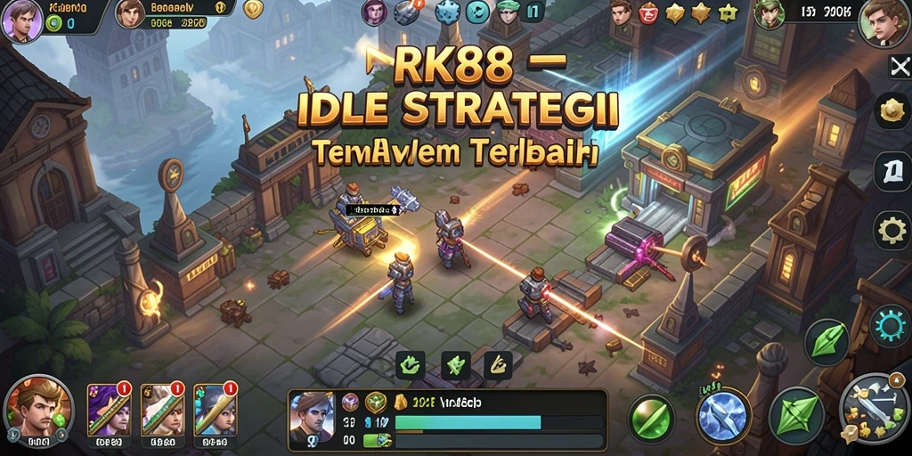 Tangkapan layar gameplay RK88 menampilkan aksi seru dan strategi manajemen yang dalam.