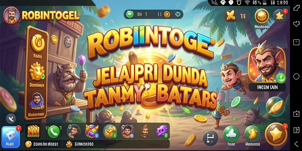 Tampilan gameplay seru dalam dunia luas ROBINTOGEL.
