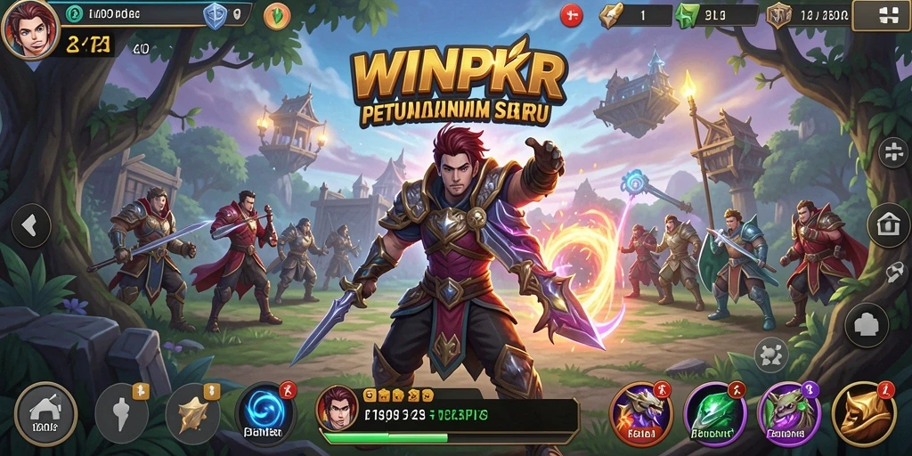 Tangkapan layar gameplay <strong>WINPKR</strong> menunjukkan dunia petualangan yang menakjubkan.